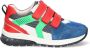 Braqeez 423465-423 Jongens Lage Sneakers Blauw Rood Groen Leer Klittenband - Thumbnail 1