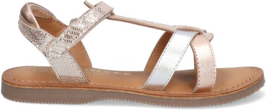 Braqeez 424015-991 Meisjes Sandalen Zilver Leer Klittenband