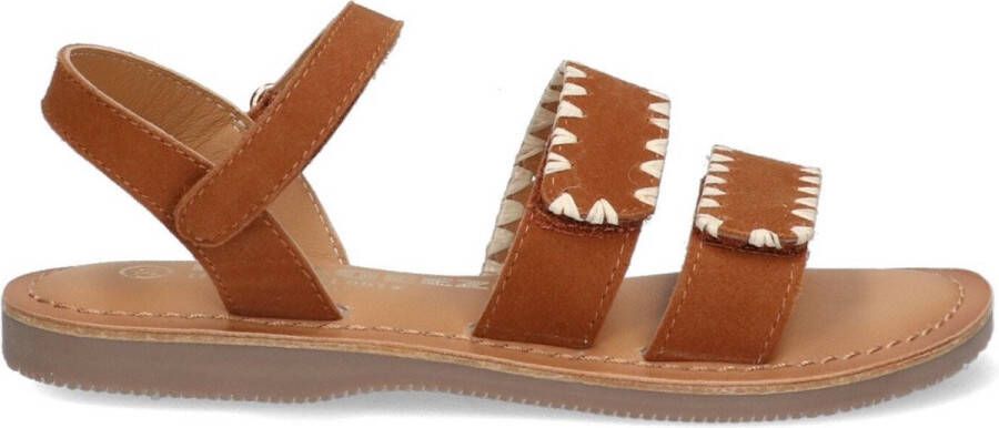 Braqeez 424016-413 Meisjes Sandalen Cognac Leer Klittenband