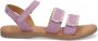 Braqeez 424016-471 Meisjes Sandalen Lila Leer Klittenband - Thumbnail 2