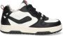 Braqeez 424254-589 Jongens Lage Sneakers Zwart Wit Leer Veters - Thumbnail 2