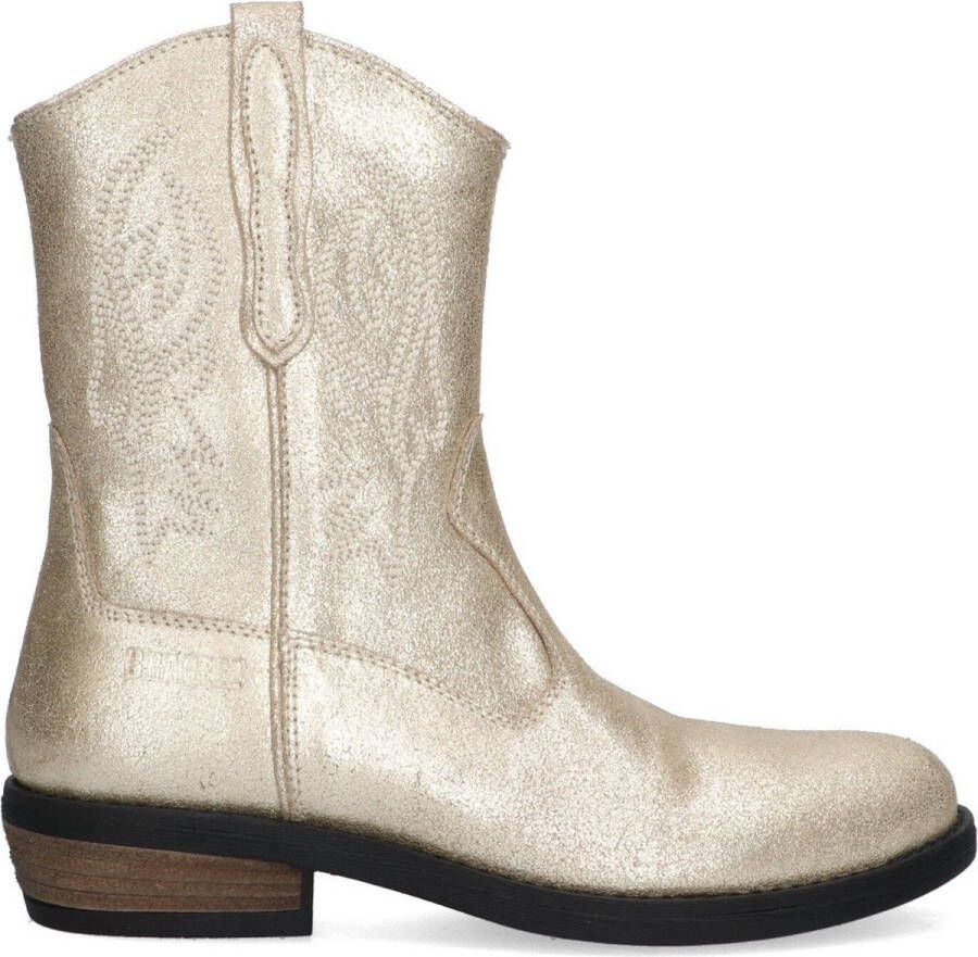 Braqeez 424730-995 Meisjes Cowboy Boots Goud Suède Ritssluiting