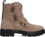 Braqeez 424782-408 Meisjes Biker Boots Taupe Suède Gesp Met Rits - Thumbnail 2