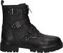 Braqeez 424782-589 Meisjes Biker Boots Zwart Leer Gesp Met Rits - Thumbnail 2