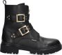 Braqeez 424783-589 Meisjes Biker Boots Zwart Leer Gesp Met Rits - Thumbnail 2