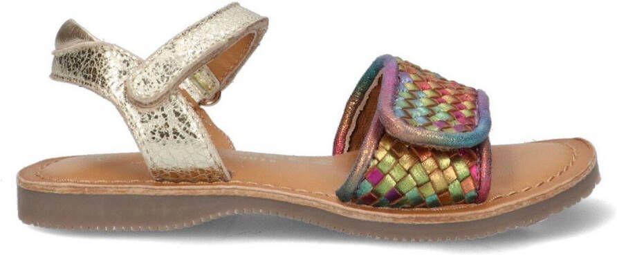 Braqeez 425010-598 Meisjes Platte Sandalen Multicolor Leer Klittenband