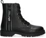 Braqeez Belle Boot Meisjes Biker Boots Zwart Leer Veters - Thumbnail 2