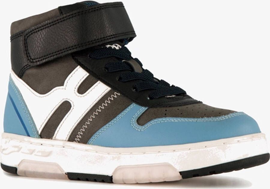 Braqeez hoge jongens sneakers blauw zwart Uitneembare zool