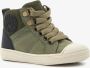 Braqeez hoge leren jongens sneakers groen - Thumbnail 1