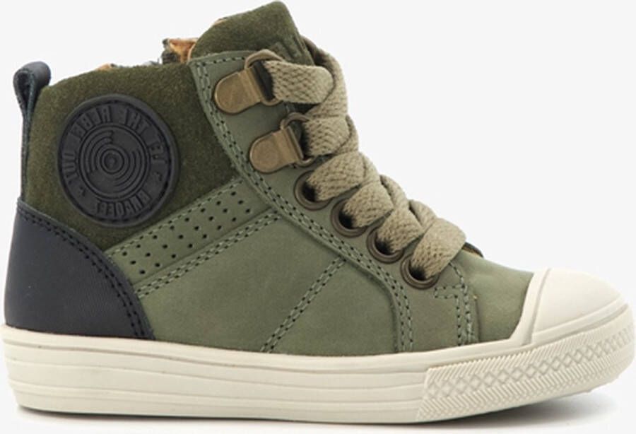 Braqeez hoge leren jongens sneakers groen