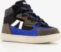 Braqeez hoge suede jongens sneakers zwart blauw Uitneembare zool - Thumbnail 1