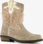 Braqeez leren meisjes cowboy western boots beige Uitneembare zool - Thumbnail 1