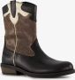 Braqeez leren meisjes cowboy western boots zwart goud Uitneembare zool - Thumbnail 1