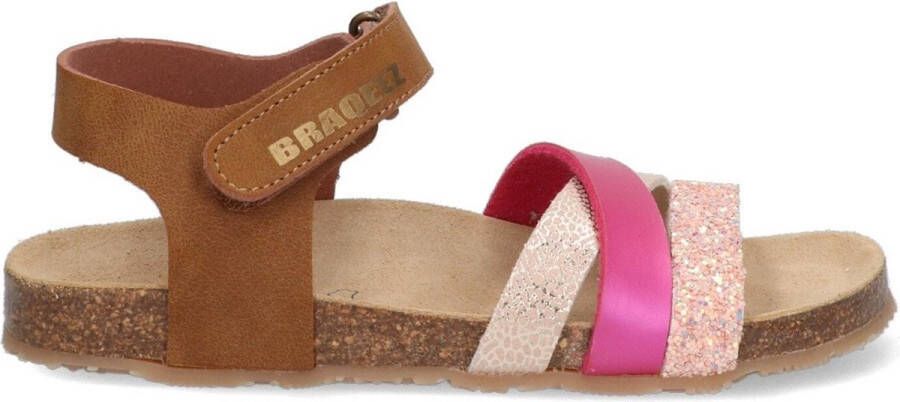 Braqeez Sammy Spain Meisjes Sandalen Cogna Roze Leer Klittenband