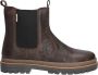 Braqeez 424922-517 Jongens Chelsea Boots Bruin Leer Elastiek Met Rits - Thumbnail 11