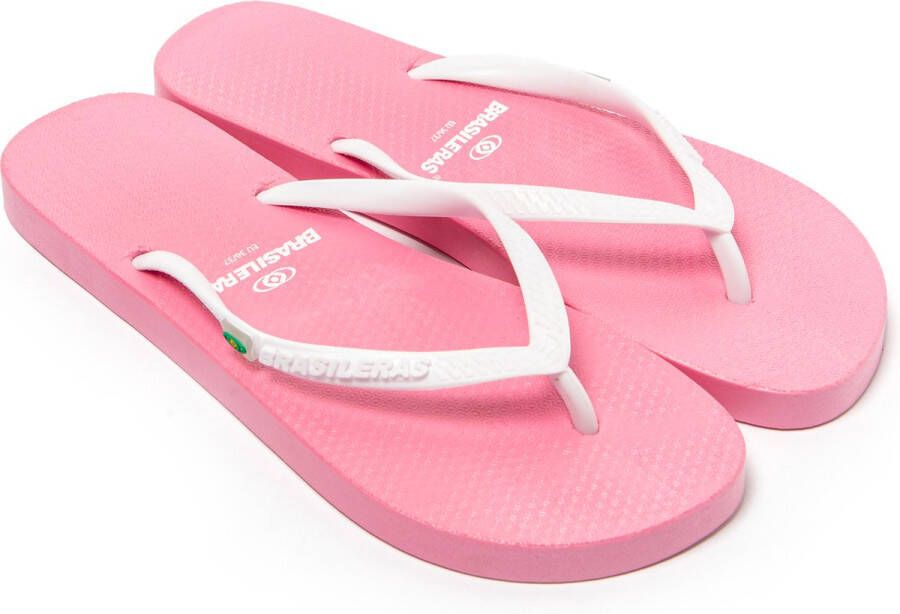 Brasileras Slippers dames- Roze wit