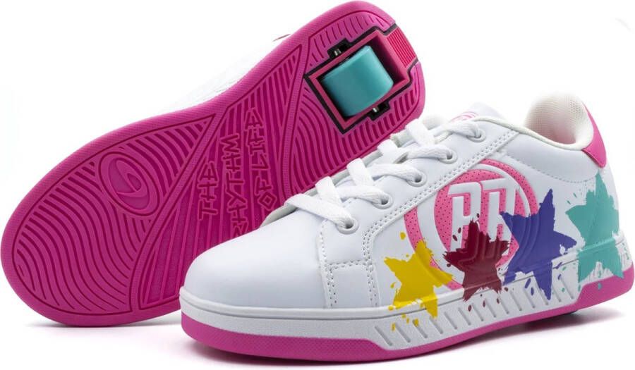 Breezy Rollers 2180373 Sneakers Met Wielen White Pink Kinderen