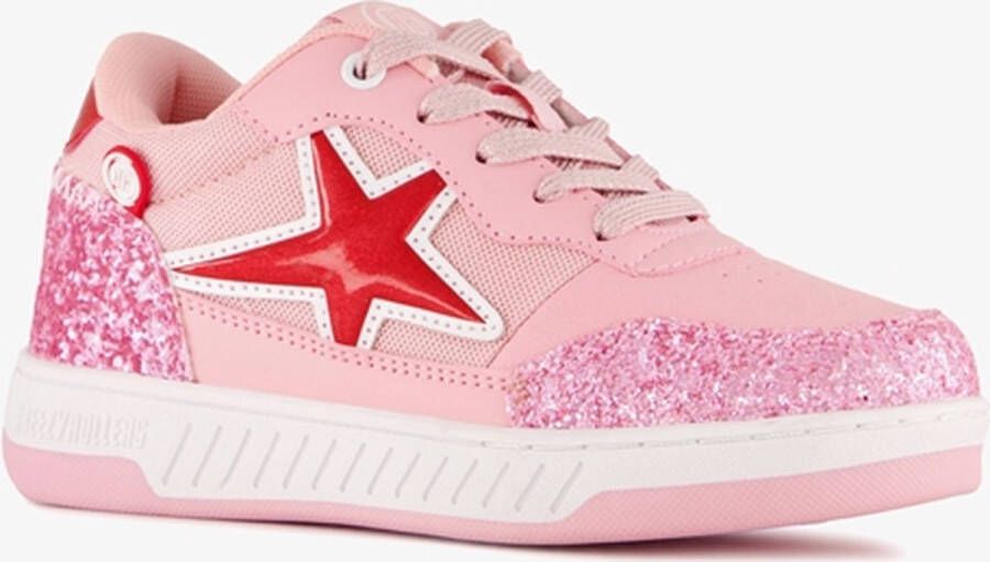 Breezy Rollers Kinder Sneakers met Wieltjes Glitter Roze Schoenen met wieltjes Rolschoenen