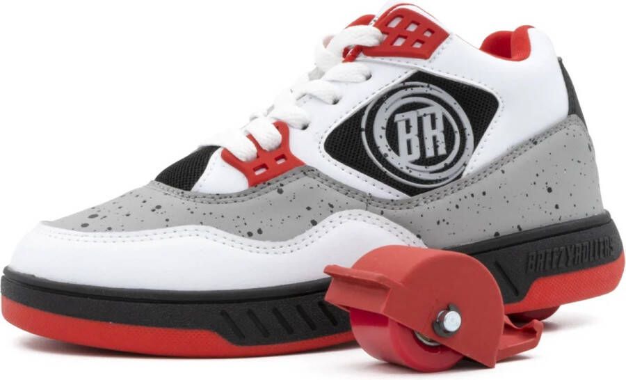 Breezy Rollers Kinder Sneakers met Wieltjes Rood Wit Zwart Schoenen met wieltjes Rolschoenen