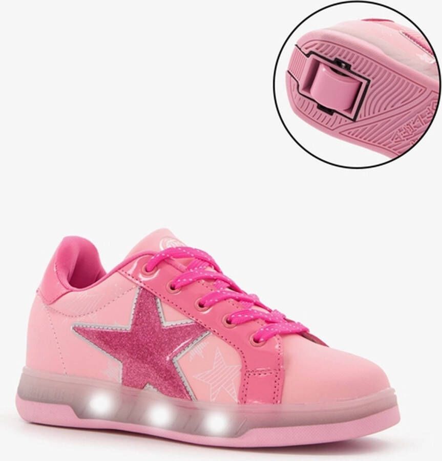 Breezy Rollers kinder sneakers met wieltjes roze Uitneembare zool