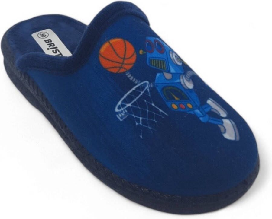 Bristol Blauwe Robot Basketball pantoffels sloffen voor jongens kinderpantoffels instappers