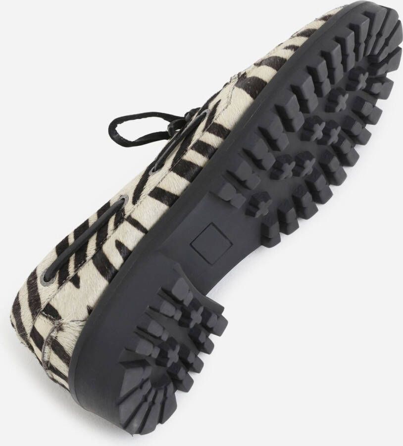 Bronx dames bootschoenen SIE-NNA zebra blanc noir