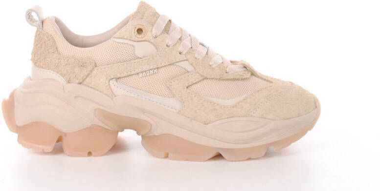 Bronx damessneakers LINNY BIS beige suède met textiel