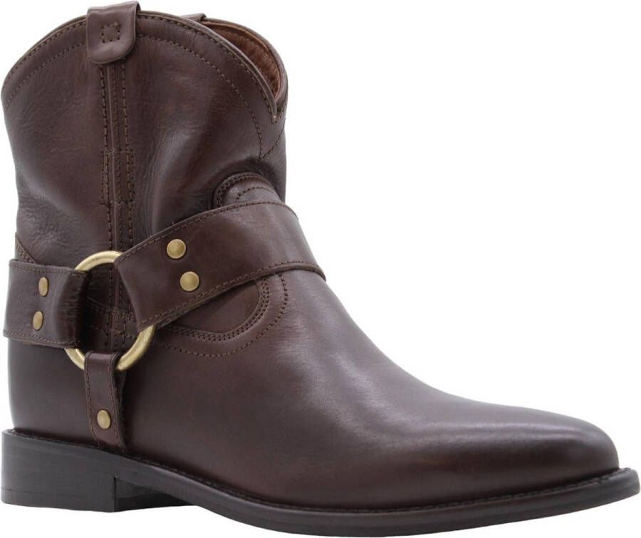 Bronx Stijlvolle Enkellaarsjes met Bobbel Detail Brown Dames