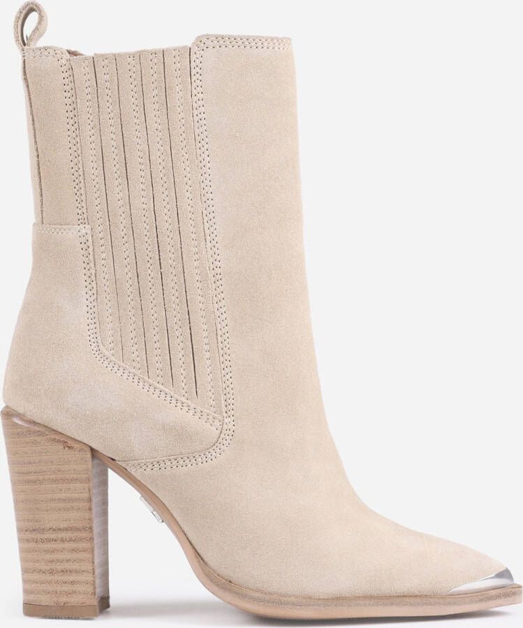 Bronx New Americana Dames Enkellaarzen Beige