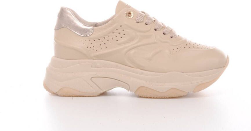 Bronx sneaker baisley in beige leder