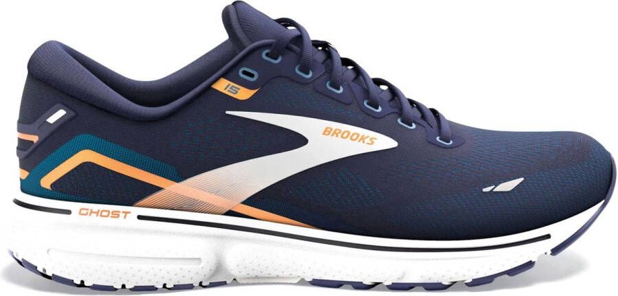 Brooks Ghost 15 Peacoat Blue Orange Hardloopschoen