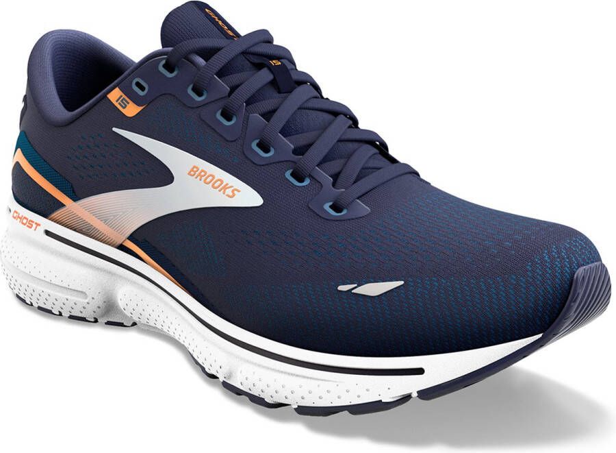 Brooks Ghost 15 Peacoat Blue Orange Hardloopschoen