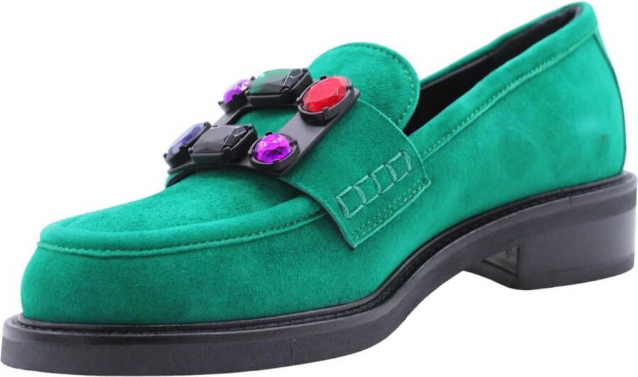 Brù Milano Tijdloze Victoria Loafers Green Dames