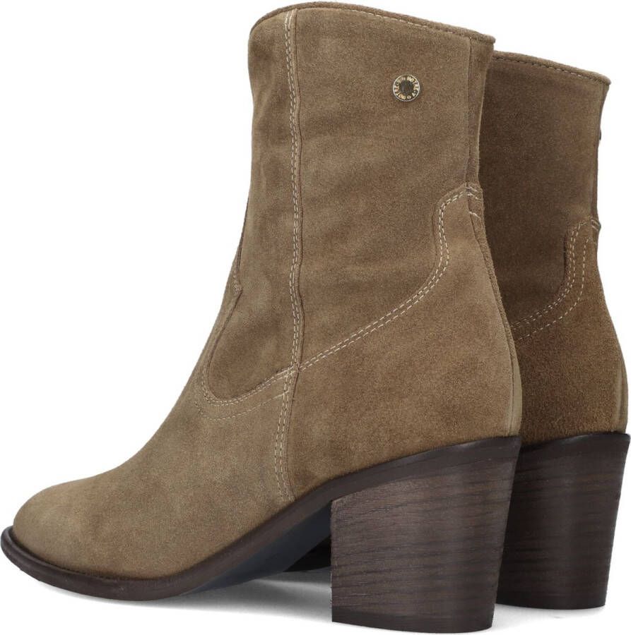 Bruin Tinten 05-144 Enkellaarsjes Enkelboots met rits Dames Taupe