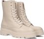 Bruin Tinten Monochromatic Lace Up Boot Veterboots Laarzen Met Veters Dames Beige - Thumbnail 2