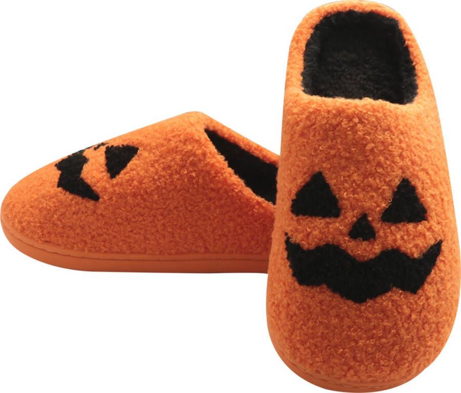 Budino Halloween Pantoffels Smiley Sloffen Pantoffels Sloffen Dames en Heren Pompoen Doodskop