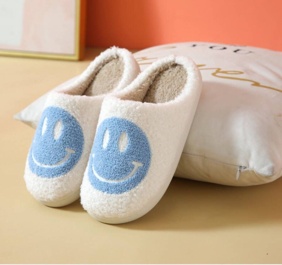 Budino Smiley Pantoffels Smiley Sloffen Pantoffels Sloffen en Wit Blauw