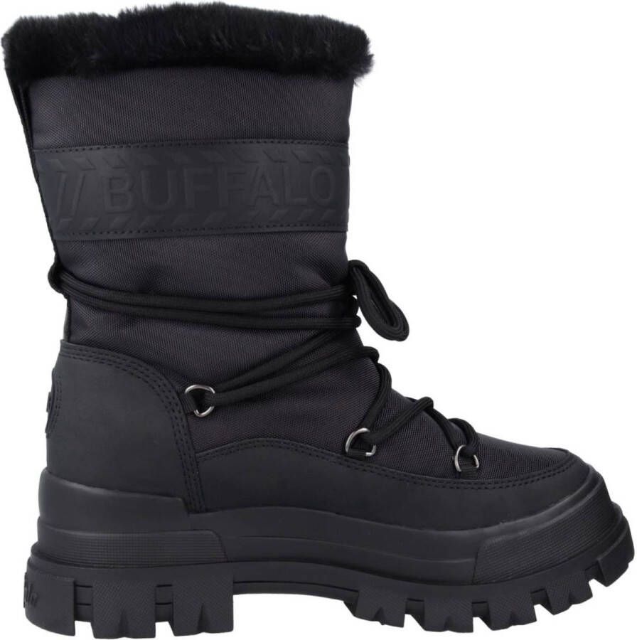 Buffalo Vegan Rubber Nylon Dameslaarzen Black Dames