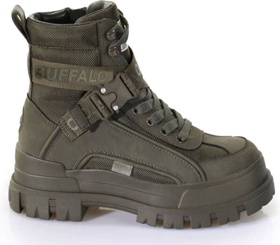 Buffalo Aspha Com1 Laceup Mid Fashion sneakers Schoenen khaki maat: 41 beschikbare maaten:36 37 38 39 40 41