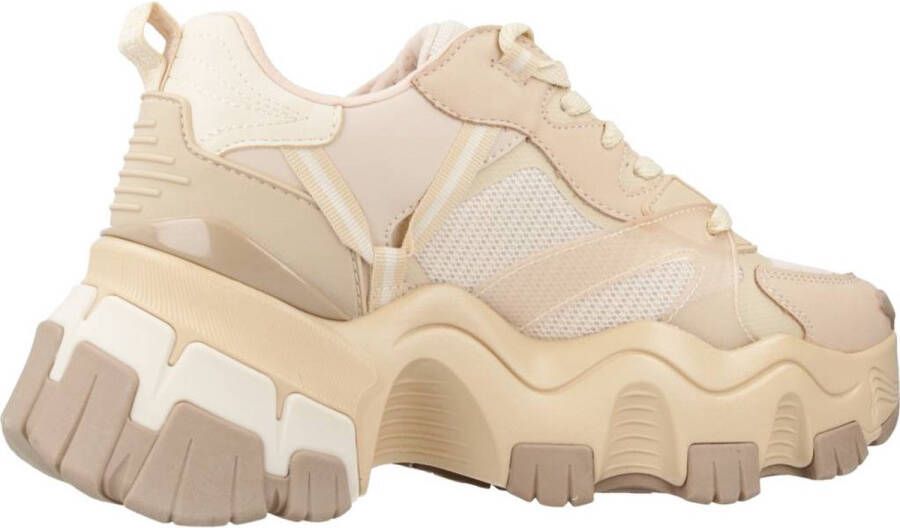 Buffalo Vegan Nappa Nubuck Mesh Damessneakers Beige Dames