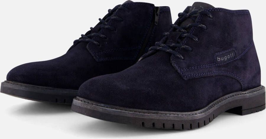 Bugatti hoge suede heren veterschoenen blauw Echt leer