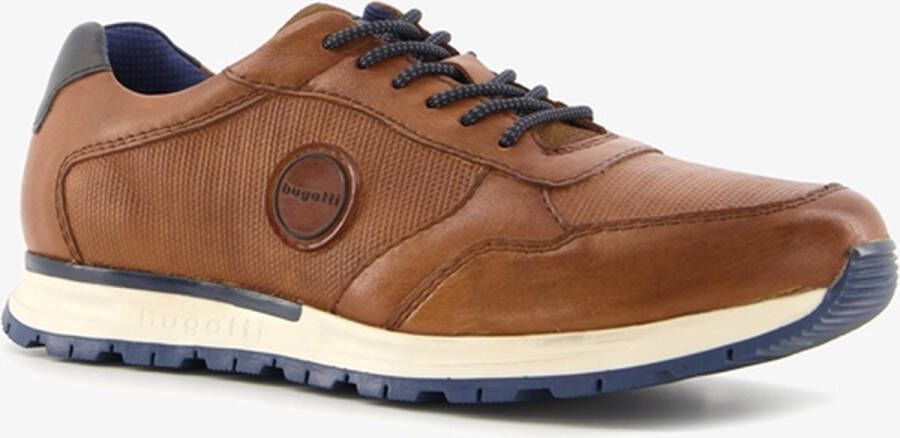 Bugatti e heren sneaker cognac Echt leer Uitneembare zool