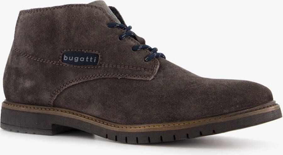 Bugatti hoge bruine suede heren veterschoenen Echt leer