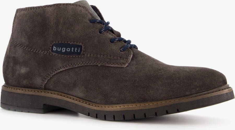 Bugatti hoge bruine suede heren veterschoenen Echt leer