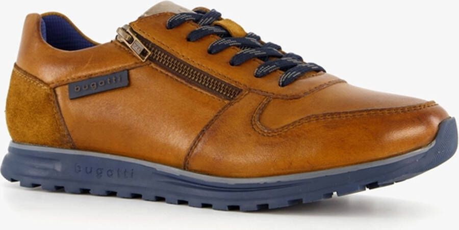 Bugatti leren heren sneakers cognac bruin