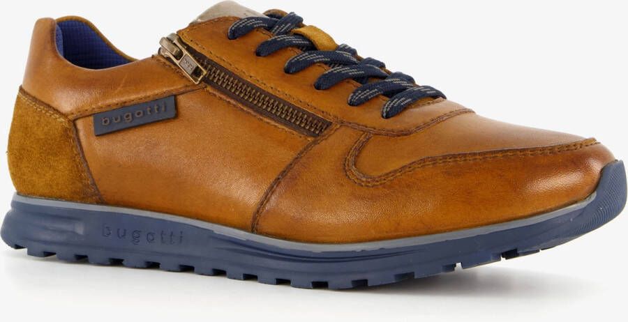 Bugatti leren heren sneakers cognac bruin