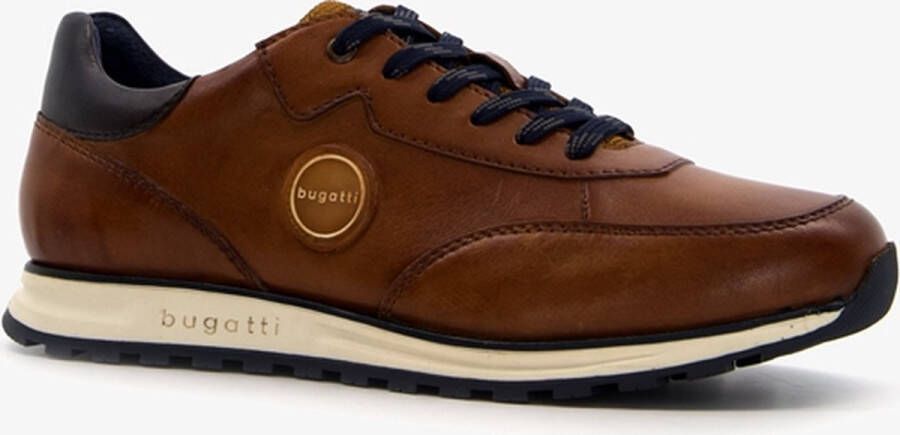 Bugatti leren heren sneakers cognac Extra comfort Memory Foam