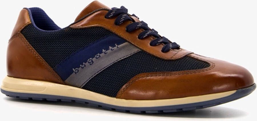 Bugatti leren heren sneakers cognac Uitneembare zool