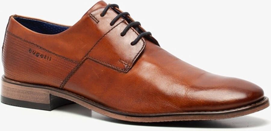 Bugatti leren heren veterschoenen Cognac Echt leer - Foto 1