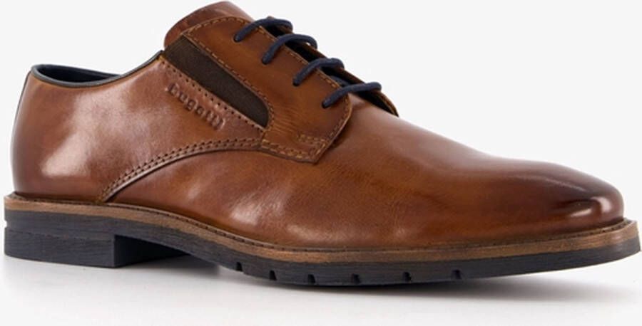 Bugatti leren heren veterschoenen cognac bruin